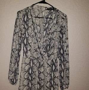 Ark & Co. Snakeskin Long Sleeve Romper